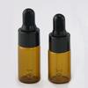 Frasco de óleo essencial conta-gotas marrom de 1 ml Frasco de vidro de 2 ml Frasco de líquido de essência de 5 ml Frasco conta-gotas pequeno de 4 ml