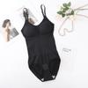 [Almofada de Peito] Roupa Modeladora de Peça Única Calças para Barriga Femininas Modelagem de Quadril Aberto Modelador de Sling Lingerie Elástica para Beleza da Barriga