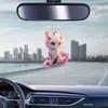 Rosa Explosivo Encantador Zorro de Nueve Colas Colgante Decorativo de Acrílico Llavero Colgante Colgante para Espejo Retrovisor de Coche