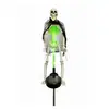 Luces de cadena de Halloween transfronterizas, luces de suelo de calavera, luces decorativas de ambiente para patio exterior y césped alimentadas por energía solar, esqueleto simulado
