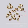 US 14K Paquete Oro Soldadura por Inyección Dobles Cuentas de Oro Cuentas de Ajuste de Silicona Cuentas Dobles Cuentas de Posicionamiento Pulsera Collar Accesorios DIY