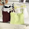 Moda Estilo Americano Color-Blocking Falso Duas Peças Camisola Estilo Garota Popular Emagrecedor Com Bojo Fixo Costas Bonitas Integradas Lingerie