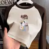 Camiseta Base de Cuello Redondo para Niños Ropa Interior de Bebé Polar Térmico Ropa de Otoño/Invierno para Niñas Camiseta de Manga Larga con Bloques de Color Top Casual