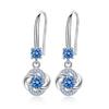 Pendientes de Plata de Ley 925 Estilo Coreano Colgante Largo Trébol de Cuatro Hojas Pendientes Elegantes de Moda Súper de Hada Ganchos para Oreja de Mujer