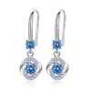 Pendientes de plata de ley 925 Corea del Sur elegante colgante largo Trébol personalidad hipster Super hada tachuelas para orejas gancho para orejas femenino