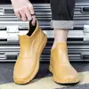 Botas de lluvia elegantes para hombre, zapatos de agua impermeables y antideslizantes de caña corta, botas de lluvia para pesca, botas de trabajo para hombre, zapatos de goma duraderos, botas de agua para cocina