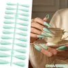 Puntas de Uñas Europeas y Americanas de Moda de Gama Alta Mate de Punta Larga, Colección de Color Sólido, Piezas para Uñas, 24 Piezas