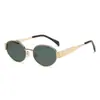 Nuevas Gafas de Sol Metálicas Ovaladas con Protección Solar Espejo Cruzado Estilo Europeo y Americano Ins Xiaohongshu Mismo Estilo Gafas de Sol Amazon Más Vendidas