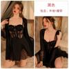 Sexy Malla Transparente con Aros Push-Up Acolchado Sin Espalda con Cordones Camisola Camisón Set de Bata K3333