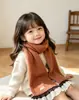 Cachecol infantil de renda estilo coreano, cachecol de tricô macio e aconchegante, à prova de vento e versátil, cachecol de novo estilo delicado para meninas