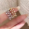 Anillo Abierto de Zirconia y Perla de Lujo Ligero de Moda, Diseño Exquisito de Nicho de Gama Alta, Anillo para Dedo Índice, Accesorio de Mano Versátil y Elegante