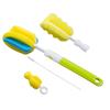 Cepillo de Botella de Esponja Juego de Cuatro Piezas Desmontable de Mango Largo Juego de Cepillos para Taza Cepillo para Popote Cepillo para Chupón Cabezal de Repuesto Bebé