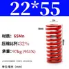 Mola helicoidal de compressão forte de fio plano retangular, tipo TM, aço 65Mn, alta temperatura, vermelha, padrão japonês, carga 6