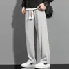 Pantalones de seda de hielo para primavera y verano para hombre, delgados, holgados, rectos, con caída, pantalones deportivos, verano, para niños, secado rápido, pantalones casuales