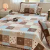 Cobertor de Cama de Lã de Leite Espessado Conjunto de Três Peças Outono e Inverno Estilo Renda Quente Lençol Antiderrapante Capa de Colchão Capa Kang Atacado