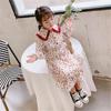 Vestido para Meninas com Estampa de Coração, Vestido Princesa Estilo Nórdico, Nova Coleção de Outono, Roupa Infantil de Comércio Exterior, Atacado para Idades 3-8