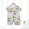 Roupas de Verão para Bebê com Sensação Fresca para Três Estações, Macacão Romper de Muslin de Algodão de Bambu Fino Classe A com Manga Curta para Bebê