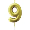 Vela de aniversário N.º 09 Dourado Metálico 6cm