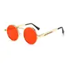 Gafas de Sol Redondas Estilo Retro Steampunk, Gafas de Sol Personalizadas de Moda de Gama Alta, Gafas de Sol Antiviento UV Estilo Urbano Hip-Hop