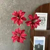 Flores Artificiais com 3 Lírios Pequenos de Pétalas Duplas para Decoração de Casamento, Flores Artificiais para Adereços de Fotos, Enfeites para Decoração de Casa, Flores Artificiais Atacado
