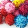 Bolas de Purpurina de Colores Mezclados, Bolas de Felpa de Poliéster, Bolas de Pelo Navideñas, Bolas de Seda Dorada, Accesorios de Bolas de Pelo Pequeñas Hechas a Mano para Jardín de Niños