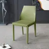 Silla de comedor de cuero de silla de montar, silla minimalista italiana para el hogar con respaldo, silla moderna simple estilo nórdico para hotel, de lujo ligero, de alta gama