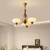 [Wow] Lámpara de araña Francesa Lujo Accesible Creativa Retro Color Nogal Lámpara Protección Ocular Elegante Estilo Mid-Century Lámparas de Pasillo
