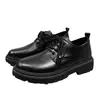 Zapatos de Cuero de Negocios para Hombre Estilo Británico de Verano Traje Formal Estudiante Aumento de Altura Casual Suela Suave Impermeable Zapatos de Punta Negra Grandes