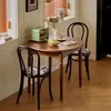 Mesa Redonda Retráctil Estilo Francés de Mediados de Siglo Toda de Madera Maciza Mesa de Comedor Oval Plegable Mesa Retro para Apartamento Pequeño Mesa de Comedor