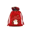 26 Novas Sacolas de Embalagem de Doces de Natal Desenho Animado TEMU Tecido de Algodão Xadrez Vermelho Bolsa Patchwork de Veludo Bolsa para Chocolate