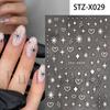 Nuevas pegatinas de uñas transfronterizas para primavera y verano, pegatinas de uñas adhesivas con flores azules y lazo francés, venta al por mayor.
