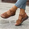Comercio Exterior Transfronterizo Talla Grande 2024 Verano Nuevas Sandalias de Cuña Sandalias Planas de Flores para Mujer para Exterior Sandalias de Suela Gruesa