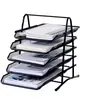 Estante de Archivos de Malla Metálica Multicapa Escritorio Extraíble Bandeja de Archivos Simple Multicapa Soporte para Archivos Atril Estante de Almacenamiento