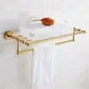 Toallero de Baño Dorado Todo Cobre Toallero Estilo Europeo Ferretería para Baño Colgante Toallero de Baño para el Hogar