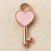 CA-14DIY Llavero de Esmalte Corazón/Candado Colgante de Aleación Pulsera Collar Accesorios de Joyería Hechos a Mano DIY