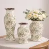 Vaso de Cerâmica Decorativo Estilo Country Americano Retro Pastoral para Sala de Estar e Mesa de Jantar, Recipiente para Arranjo de Flores Hidropônicas com um Toque de Luxo