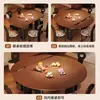 Mesa de Comedor Plegable de Madera Maciza Estilo Medieval, Convertible en Mesa Redonda, Adecuada para Hogares Pequeños, Modelo Nuevo, Extensible, Redonda Estilo Americano