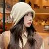 Gorro Grueso de Punto para Mujeres con Cabeza Grande, Holgado y Cálido para Otoño e Invierno, Gorro Slouchy que Hace que la Cara Parezca Más Pequeña, Gorro de Punto con Protección para las Orejas