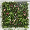 Pared Artificial Simulada de Plantas 100x100, Enverdecimiento Vertical Permanente, Flores de Plástico, Césped Artificial, Decoración de Fondo de Plantas Verdes