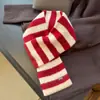 Bufanda de Punto para Cuello Ins de Estilo Coreano en Bloques de Color Retro, Bufanda Fina de Otoño e Invierno, Bufanda Caliente Versátil de Moda