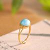 Anillo de Plata S925 Chapado en Oro Lapislázuli Moda Personalidad Fresco Mariposa Lujo Ligero Anillo
