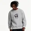 Sudadera de Algodón Pesado para Parejas, Corte Holgado, Cuello Redondo, Sin Capucha, Pulóver, Versátil, Cálida, Prenda Superior Estampada para Otoño e Invierno