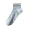 Calcetines para verano, finos, de encaje, colores contrastantes, rayas verticales, tobilleros, lunares, de malla, versátiles, sin costuras, transpirables, absorbentes de sudor, de algodón, calcetines tobilleros