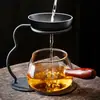 Infusor de té sin perforaciones, infusor de té de taza de ceremonia de alta gama, separador integrado de té y agua, filtro de piedra mineral, soporte para preparar té