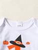 Traje de Halloween de Calabaza Infantil Procesado y Personalizado para Niños y Niñas, Conjunto de Tres Piezas de Túnica de Manga Larga, Sombrero y Pantalones