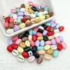 Miçangas de Liga Grãos de Café Cor Macaron Miçangas de Grãos de Café Joias Artesanais DIY Material para Pendurar em Bolsas Pulseira