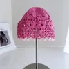 Sombrero de Punto Hueco Retro Hecho a Mano de Nicho para Mujer, Sombrero de Lana Transpirable de Verano con Lentejuelas, Cuentas y Borlas, Sombrero Turbante de Moda