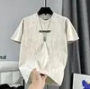 Nueva camiseta de manga corta tie-dye bordada con letras para hombre, top casual de media manga moderno y a la moda, de lujo ligero