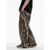Pantalones Cargo Camuflados de Montaña para Hombre, Pantalones Anchos Rectos Holgados, Pantalones de Paracaidista Modernos Americanos para Commuter