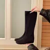 Botas de Moda Simples Pretas Aumentadoras de Altura Novidade Outono 2026 Versáteis Emagrecedoras Acima do Joelho Uso Diário